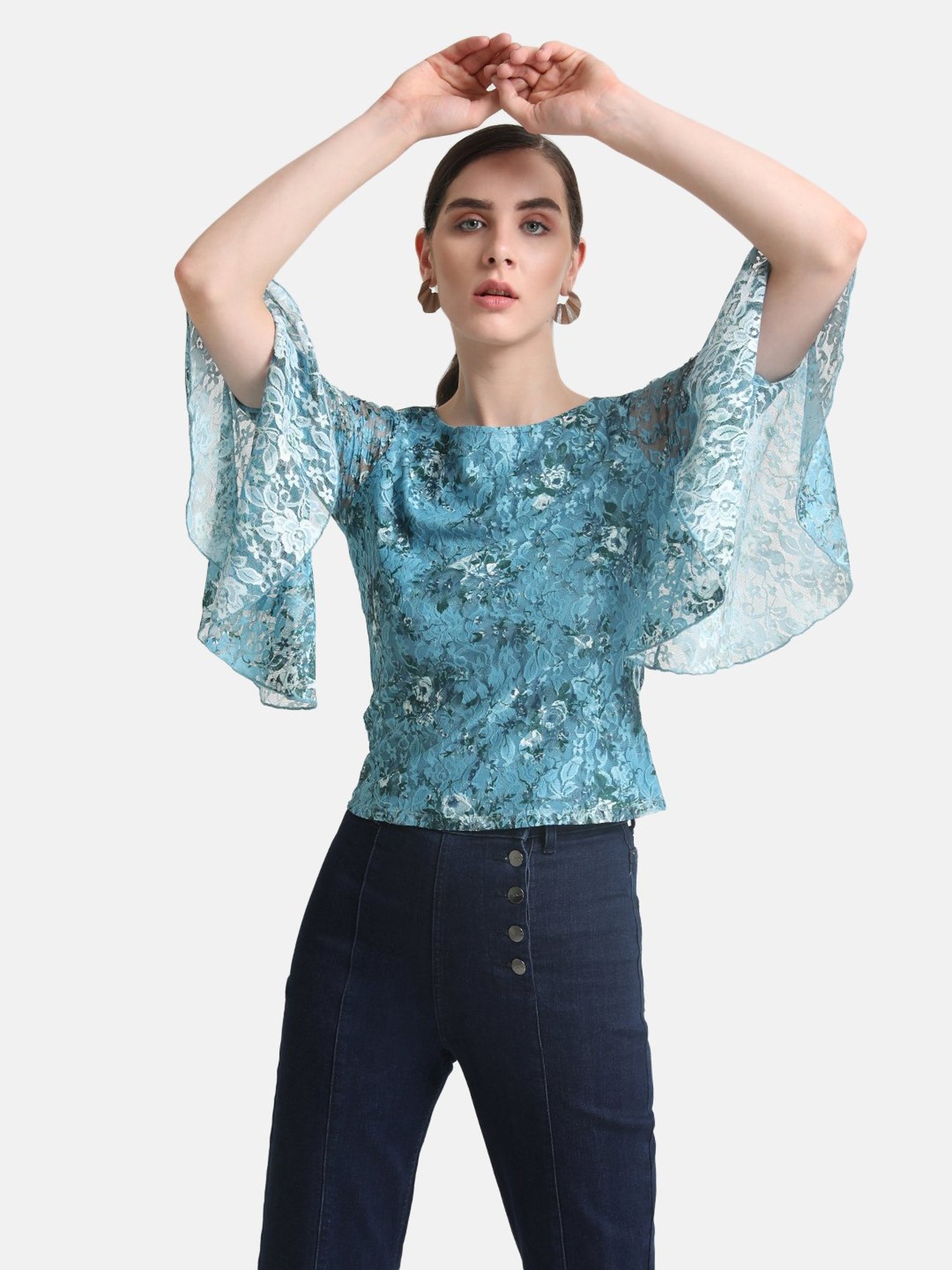 Kazo Blue Lace Top