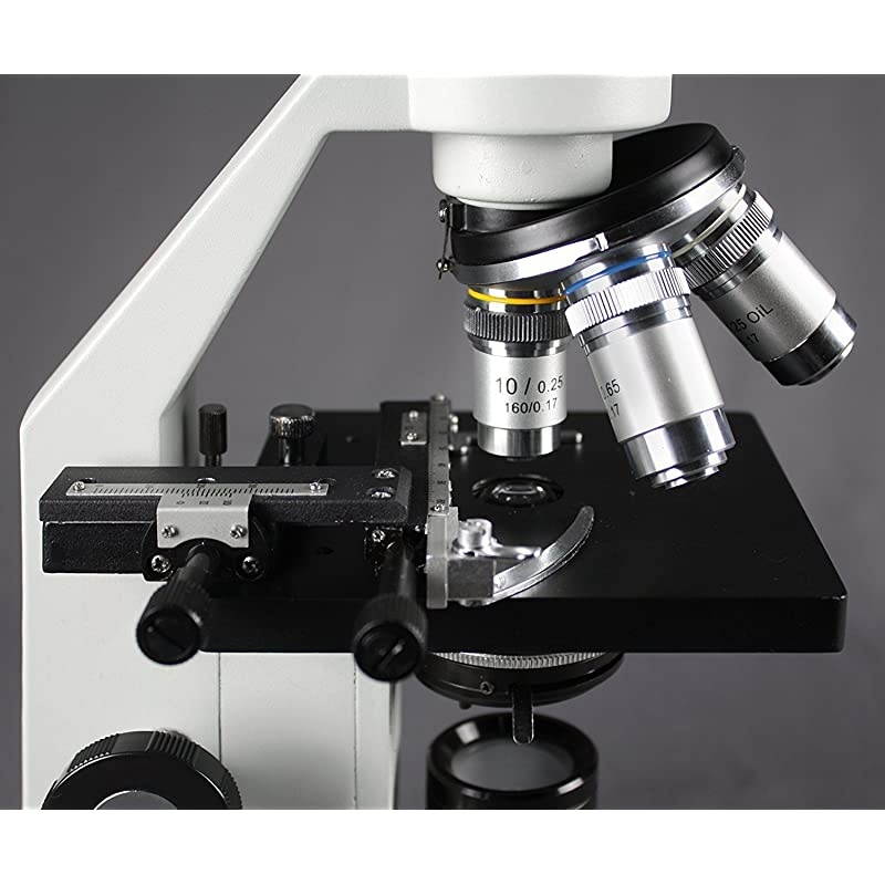 VME0020XE3MS2 LED Microscope 10x WF and 25x WF Eyepiece 40x 2500x Magnification LED Illumination with Intensity Control 125 NA Abbe Condenser Mechanical Stage