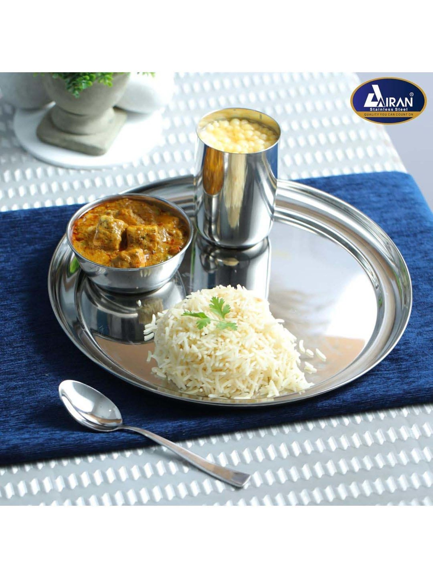 Airan Silver Stainless Steel 24 Pcs Dinner Set