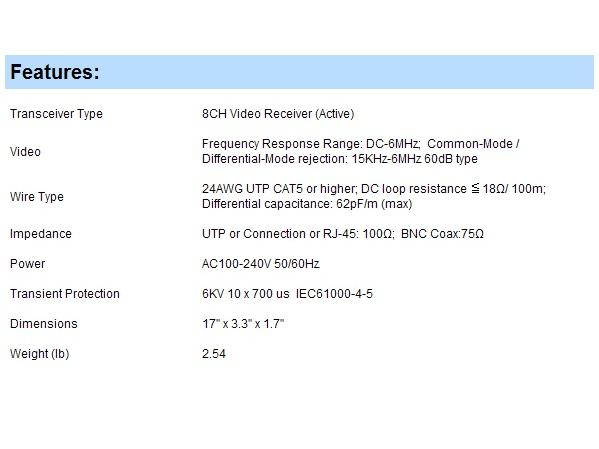 8CH Active Balun Multi-Receiver