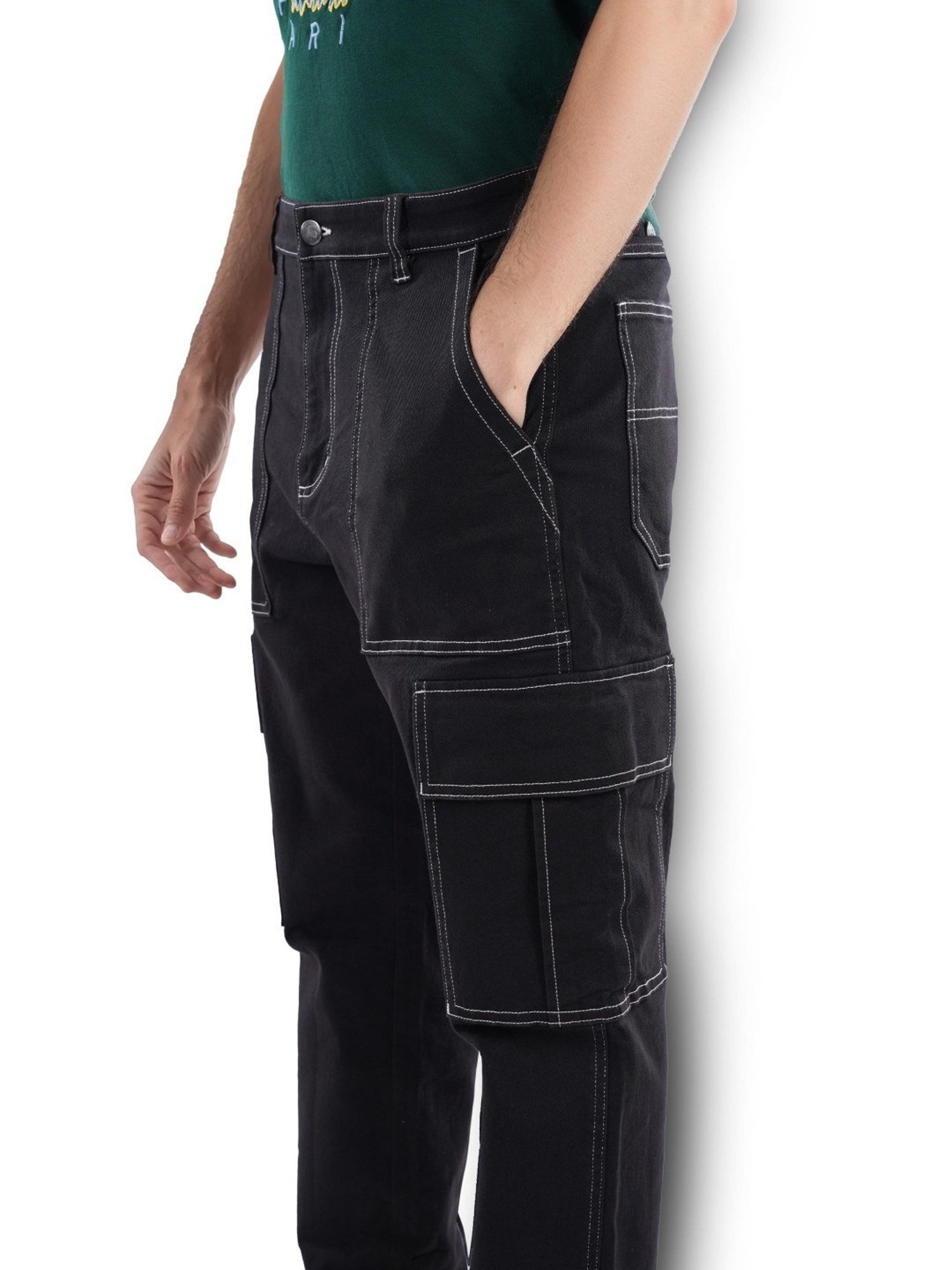 Celio* Black Regular Fit Cargos