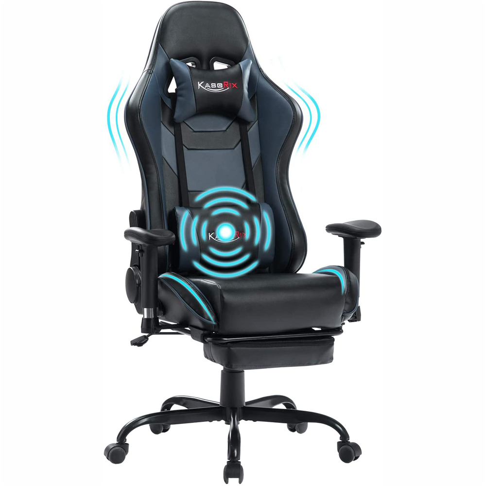 KASORIX Ergonomic Gaming Chair High Back Racing Chair with Footrest Massage Computer Gaming Chair Reclining Home Office Chair with Headrest and Lumbar Support