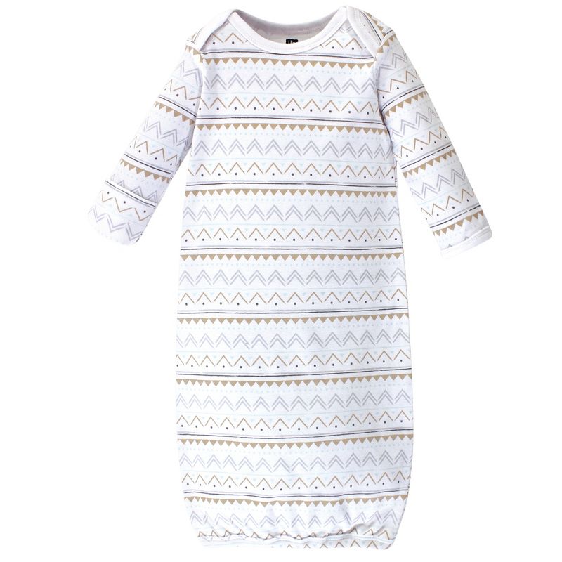 Hudson Baby Infant Cotton Long-Sleeve Gowns 4pk, Gray Elephant, 0-6 Months