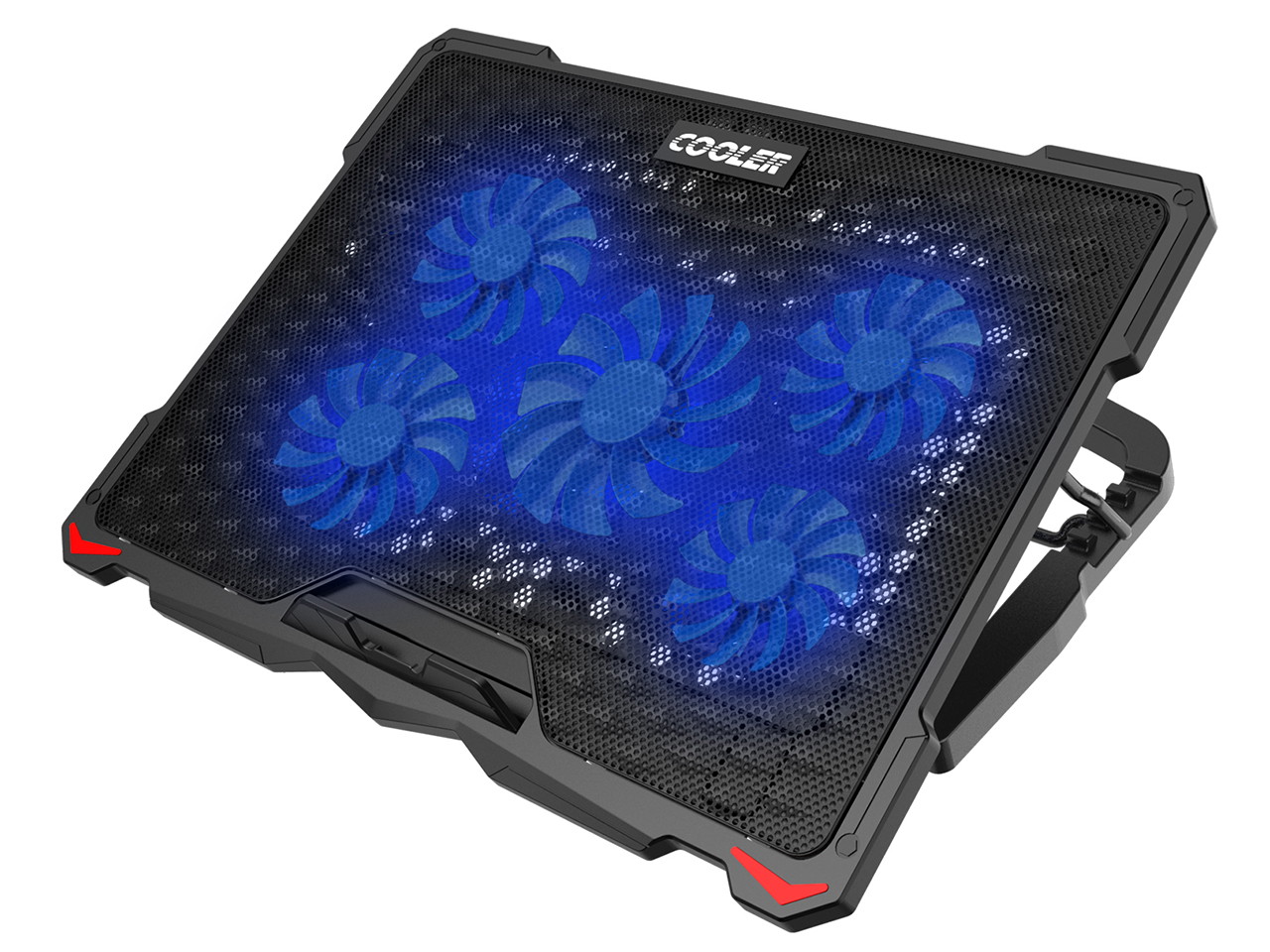 AICHESON Laptop Cooling Pad 5 Fans Up to 17.3 Inch Heavy Notebook Cooler, LED Lights, 2 USB Ports, S035