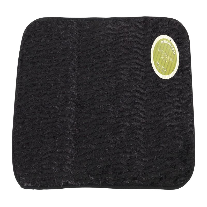 Carnation Home Fashions "Sable" Black Faux Fur Bath Mat