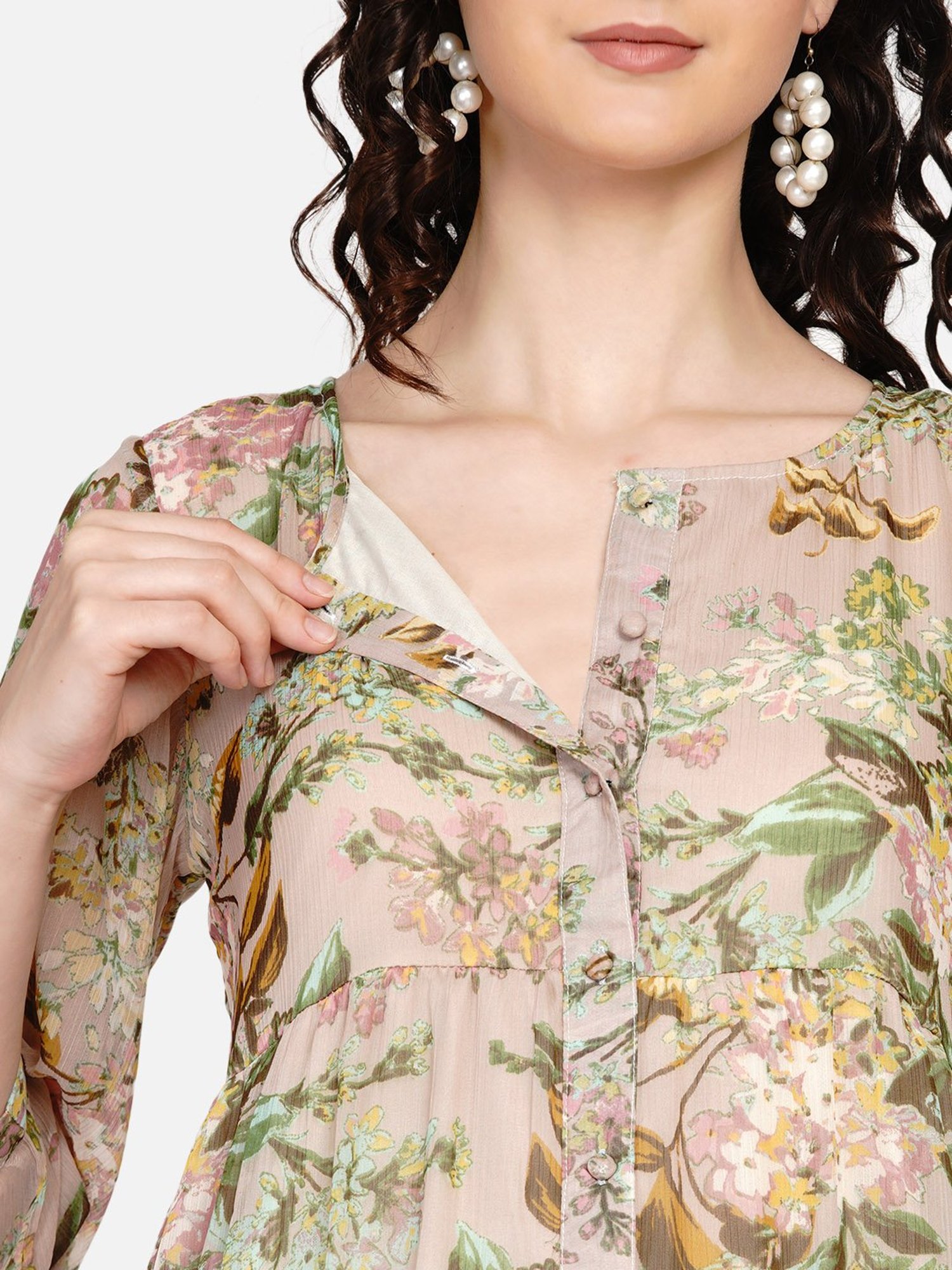 Mine4Nine Multicolor Floral Print Maternity Dress