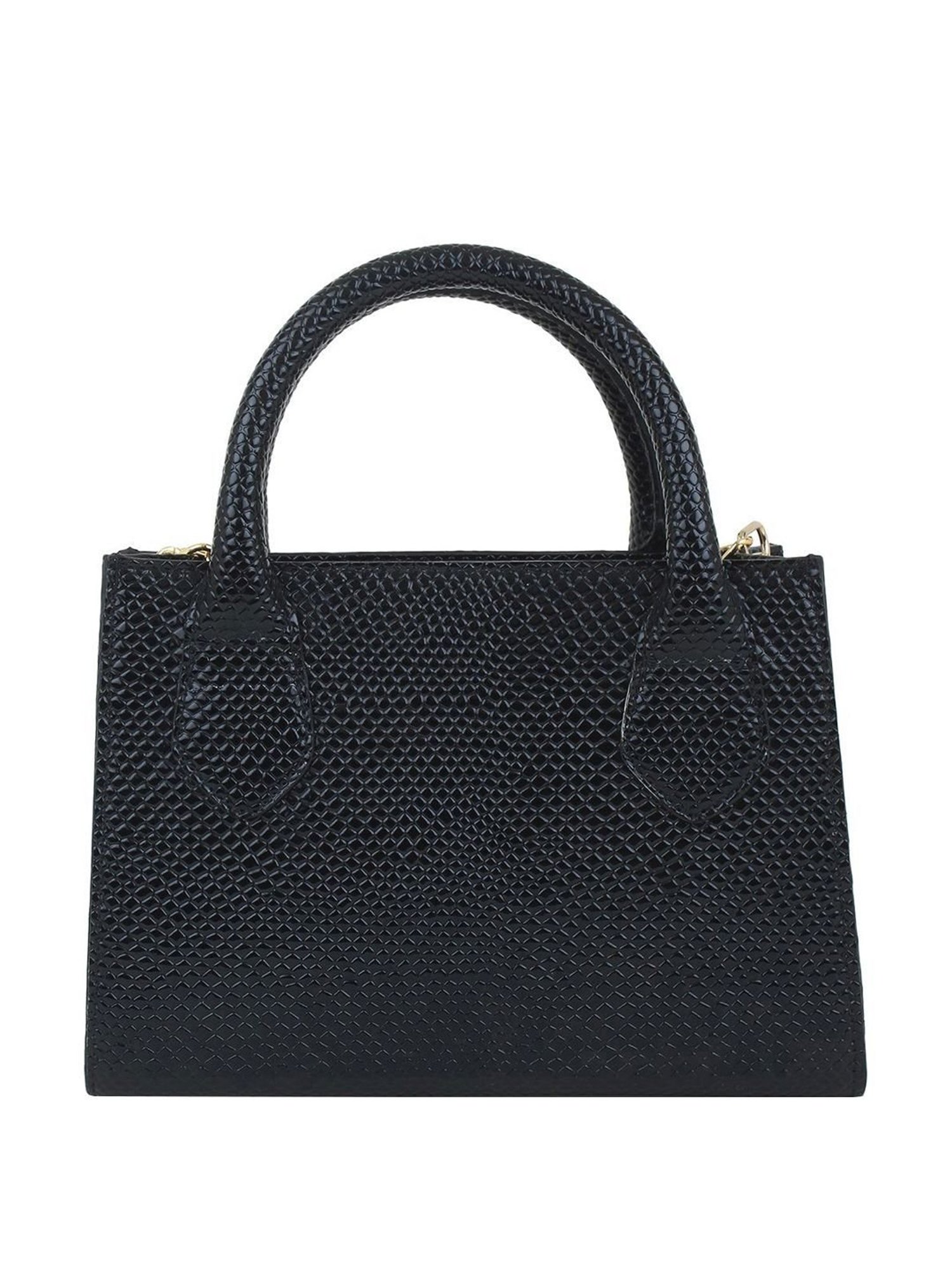 Spice Art Black Textured Small Handbag