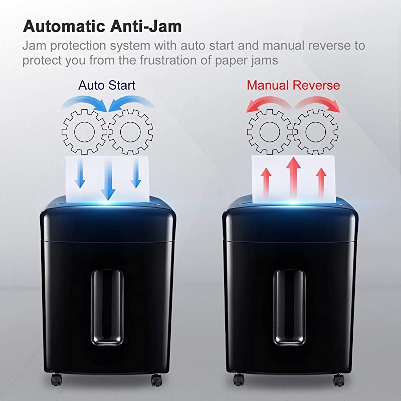 16-Sheet Micro-Cut Paper and Credit Card Shredder, 20 Minutes Running Time, 60 dB Low Operation Noise, 6.6 Gallons Basket and 4 Casters (C222-B)