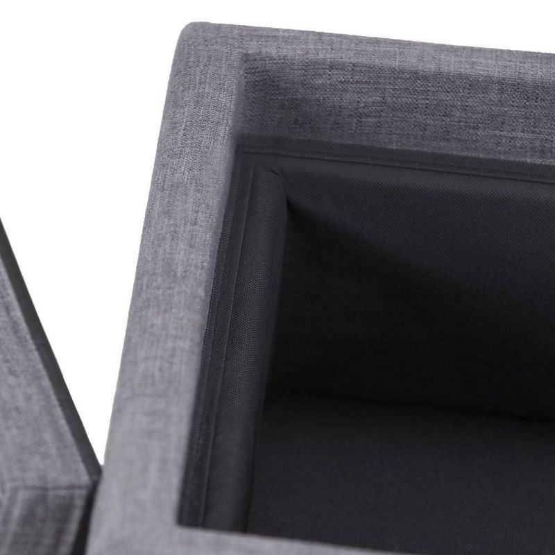 42" Barrington Storage Ottoman Slate Gray Linen Look Fabric - WyndenHall