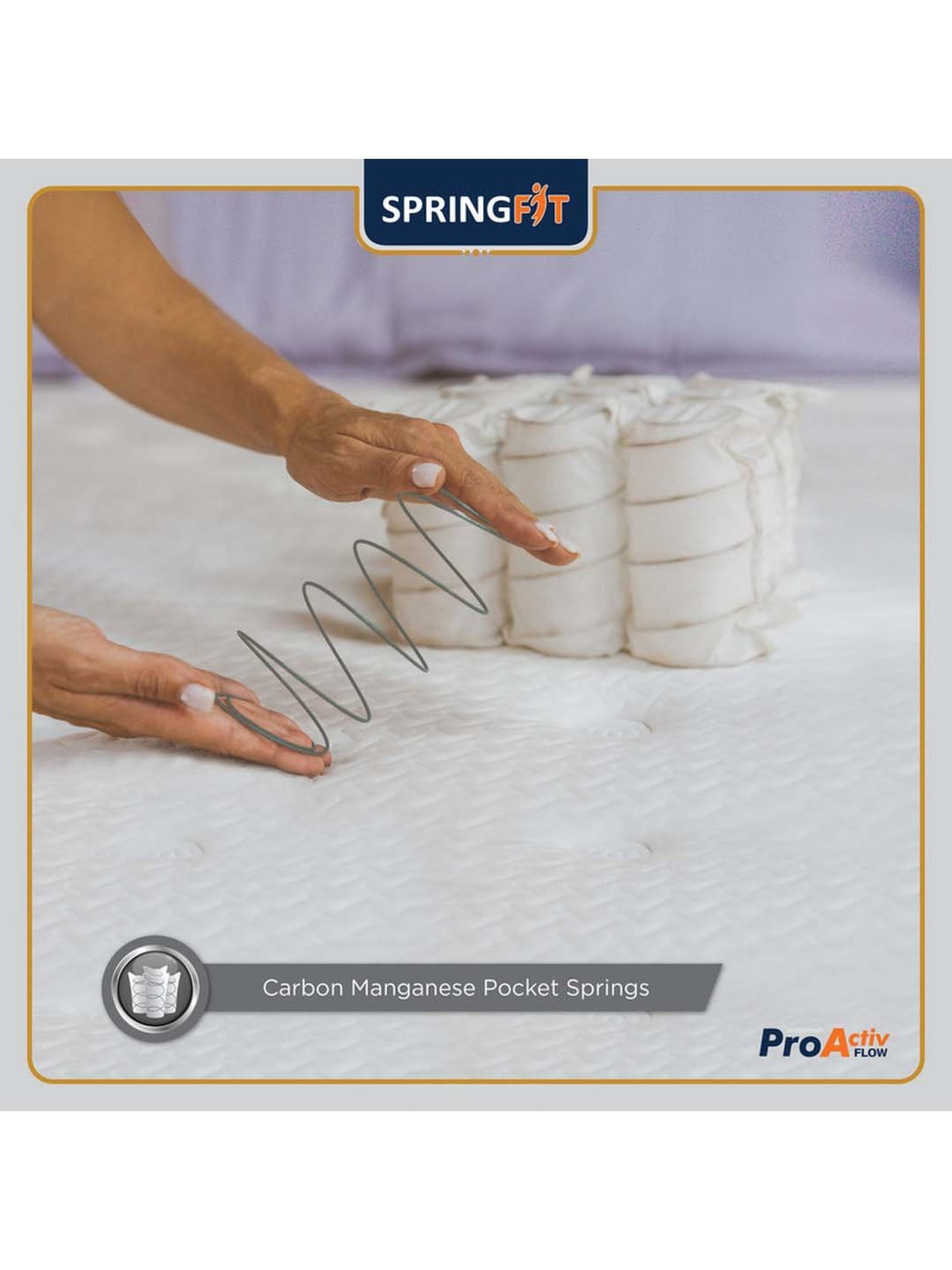 Springfit Pro Activ Flow Pocketed Spring Ortho Memory Foam Bed Mattress 6 inch-Single Size(72x36x6)