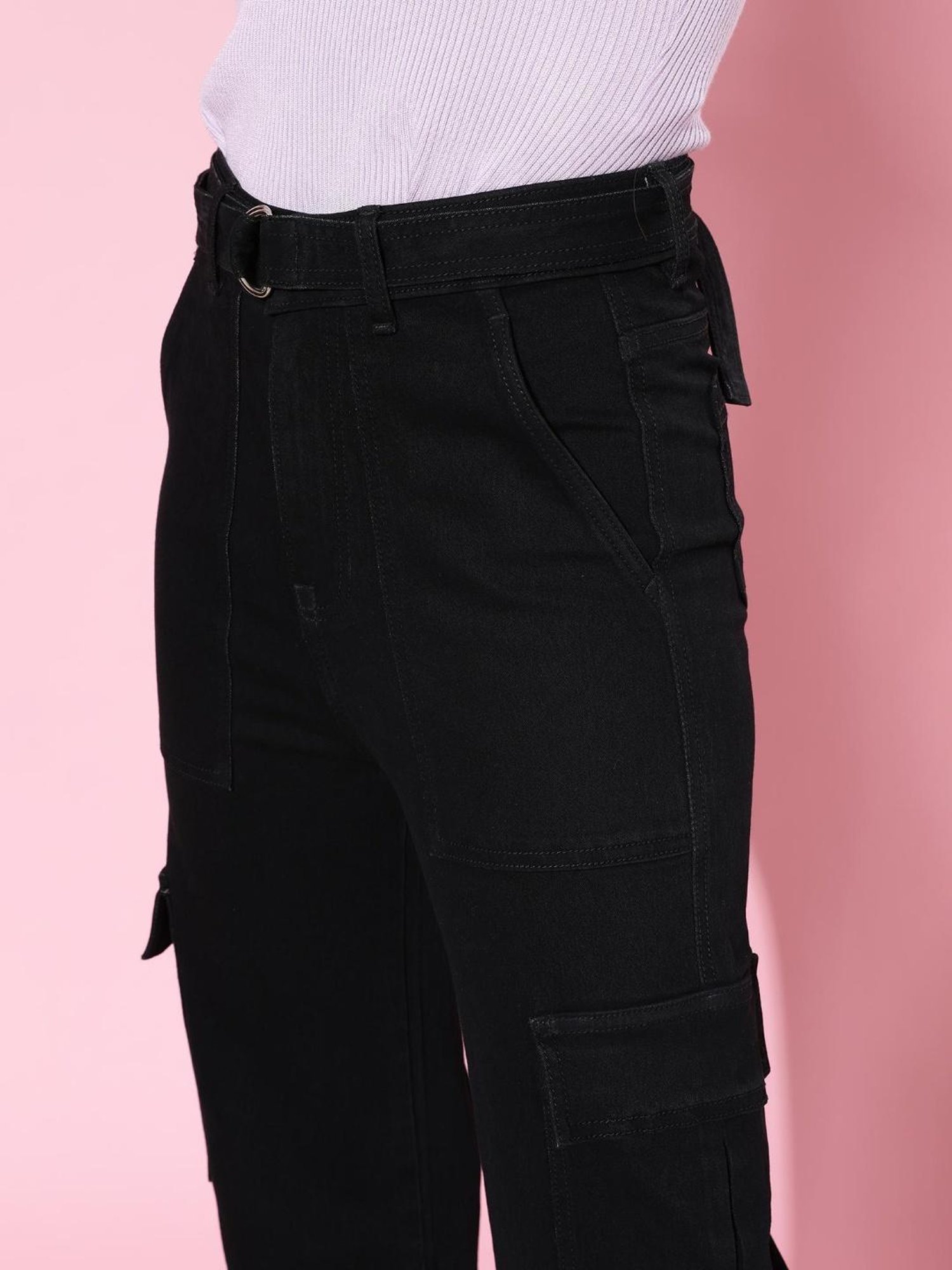 DOLCE CRUDO Black Flared Fit Jeans