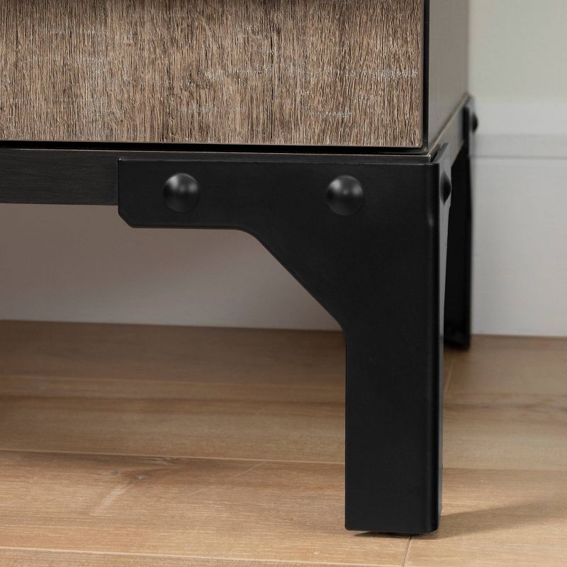 Valet 3 Drawer Chest Dresser Weathered Oak/Black - South Shore