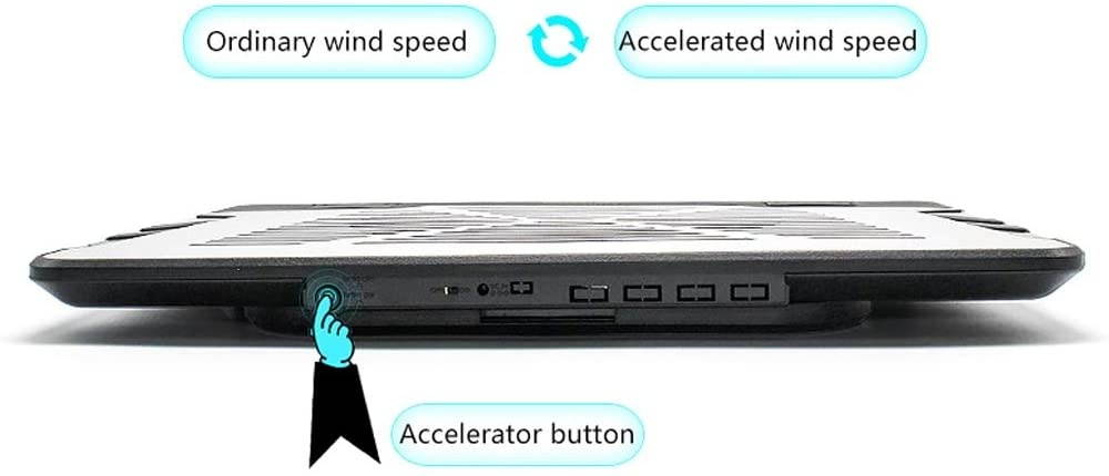 MYBA Laptop Cooling pad Laptop Cooling Pad, Portable Ultra-Slim Quiet Laptop Notebook Cooler Cooling Pad Stand with 2 USB Single Powered Central Fan Laptop Cooler (Color : Black)