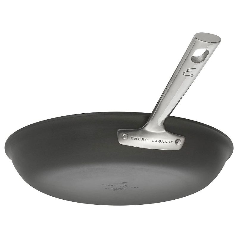 Emeril Lagasse 62928 Heavy-Duty Nonstick Hard Anodized Covered Deep 5 Quart Saute and Frying Pan with Glass Lid, Gray