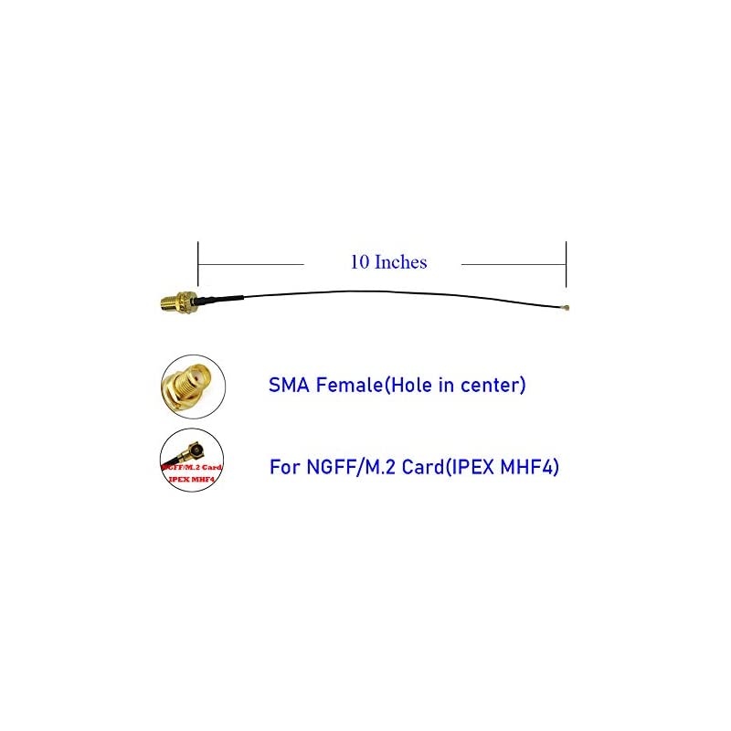 to SMA M2 NGFF to SMA Female MHF4 IPX4 IPEX4 Ipex Connector Pigtail WiFi Antenna Extension Cable 10 inches 4 Pcs