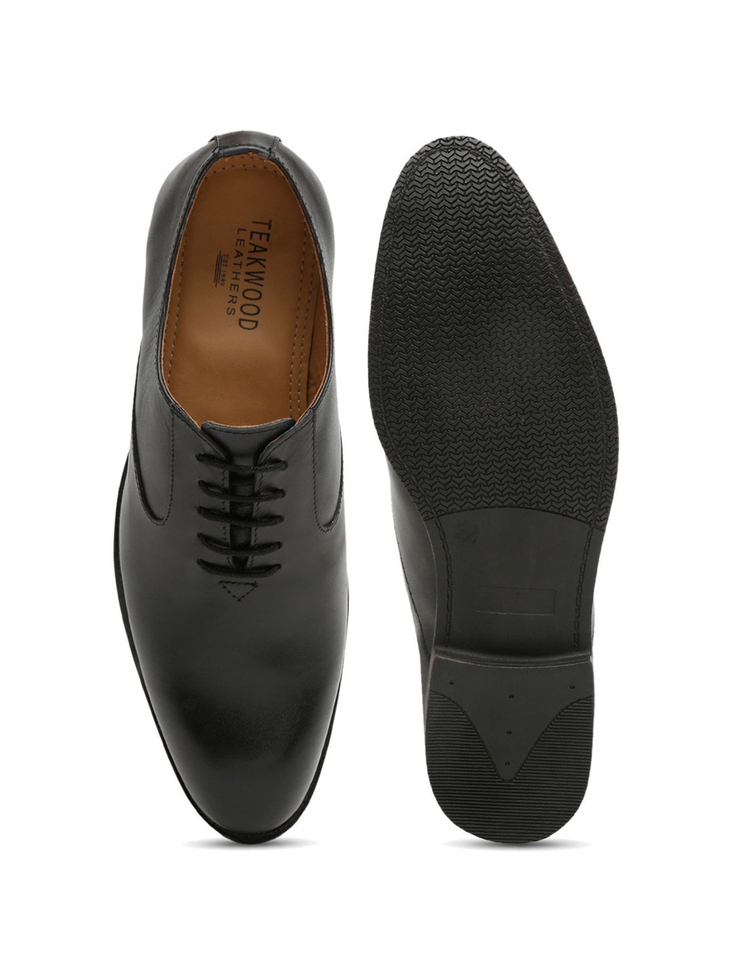 Teakwood Leathers Men's Black Oxford Shoes