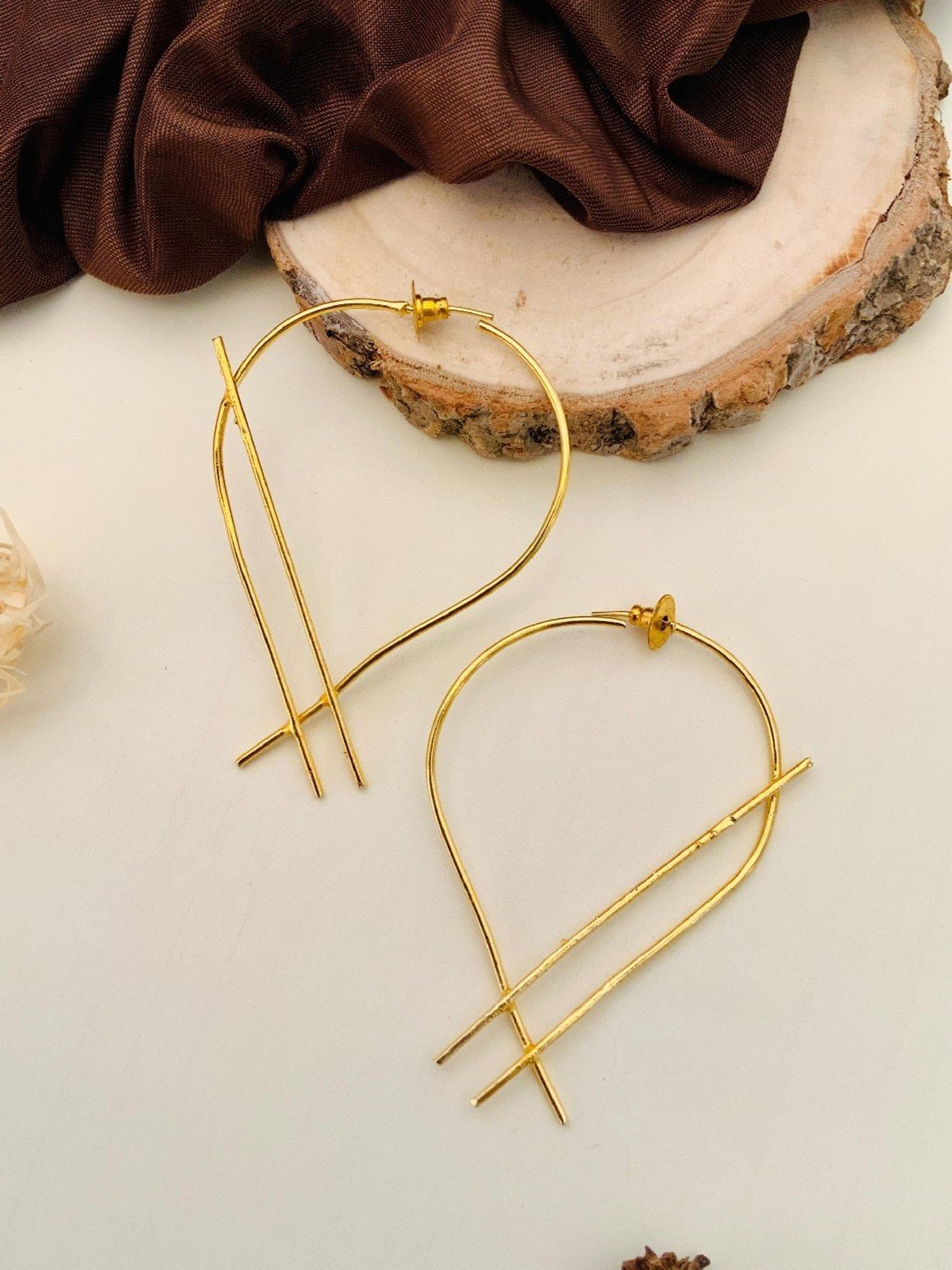 Abdesigns Classic Gold-Plated Stud Earrings