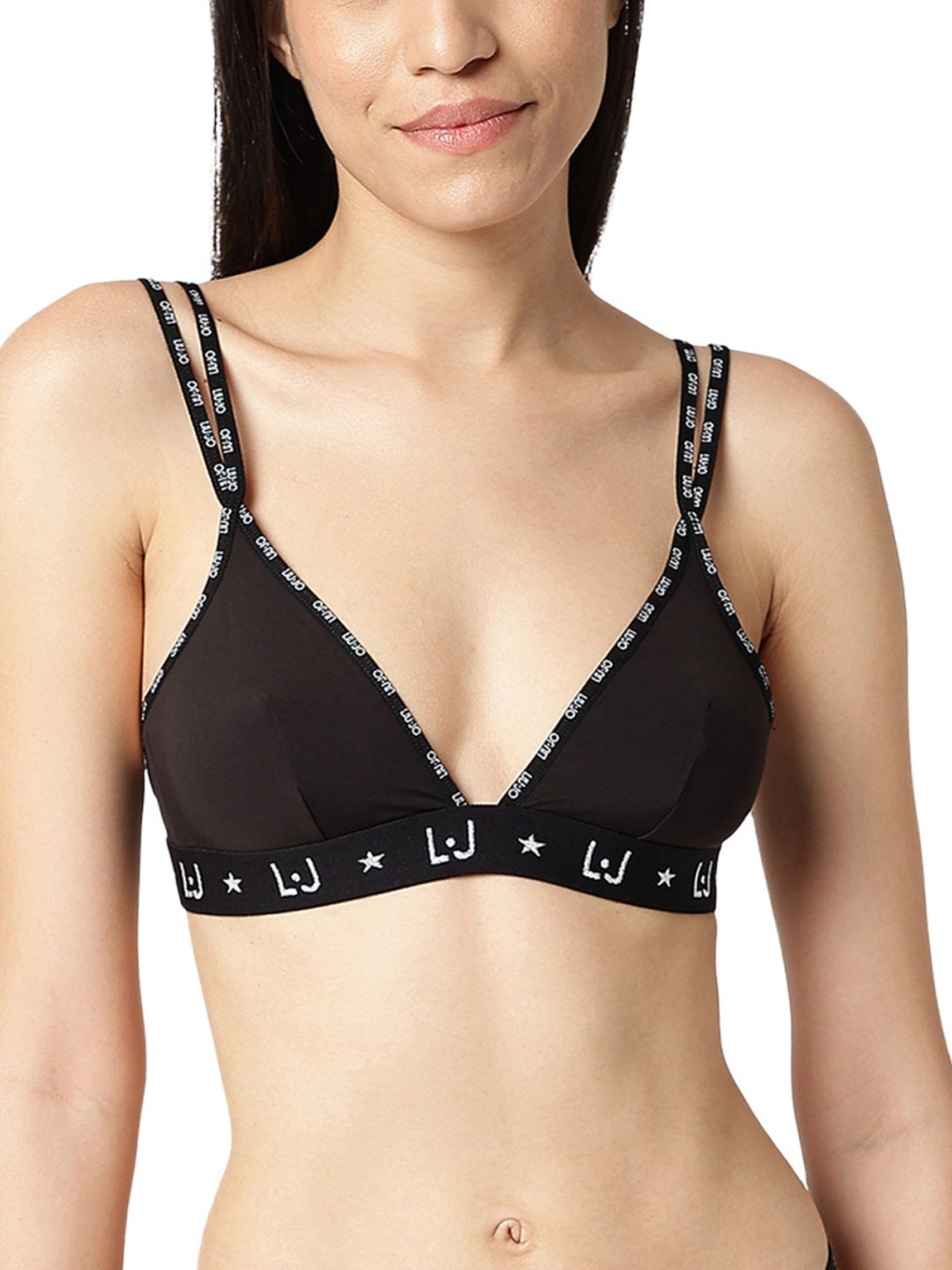 Liu Jo Nero Logo Non Wired Non Padded Sports Bra