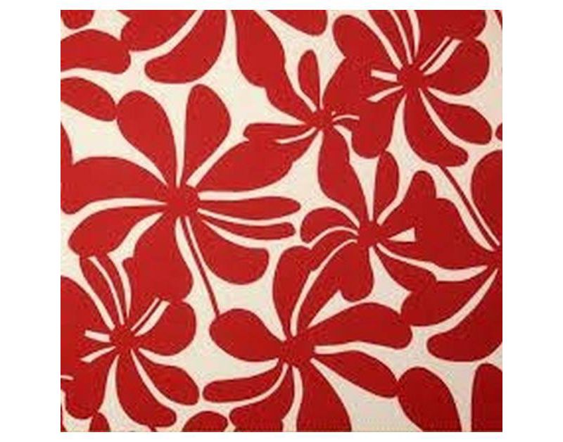 Outdoor Wicker Loveseat Cushion In Twirly American Red  - Jordan Manufacturing