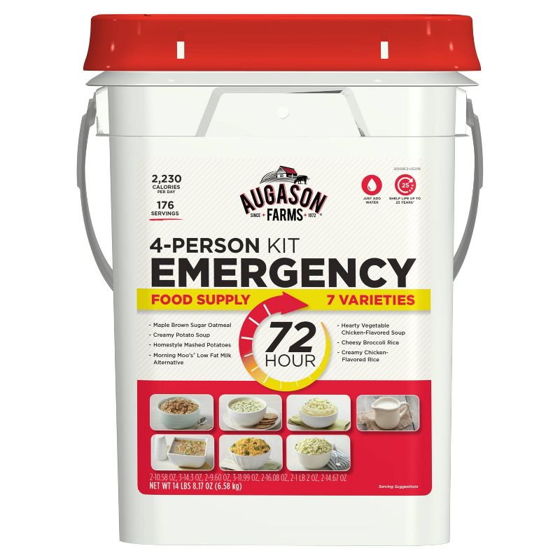 Augason Farms 72-Hour 4-Person Emergency Food Supply - 14lb Pail