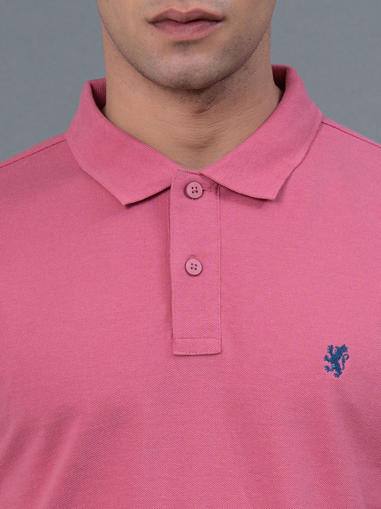Red Tape Pink Regular Fit Cotton Polo T-Shirt