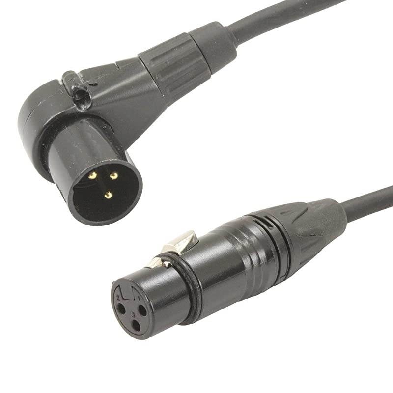 Male to Female XLR Cable with black connectors 3 FT Foot Feet Right-F to Straight-M