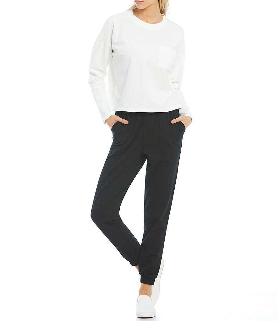 A Loves A Athleisure French Terry Knit Cropped Sweatshirt