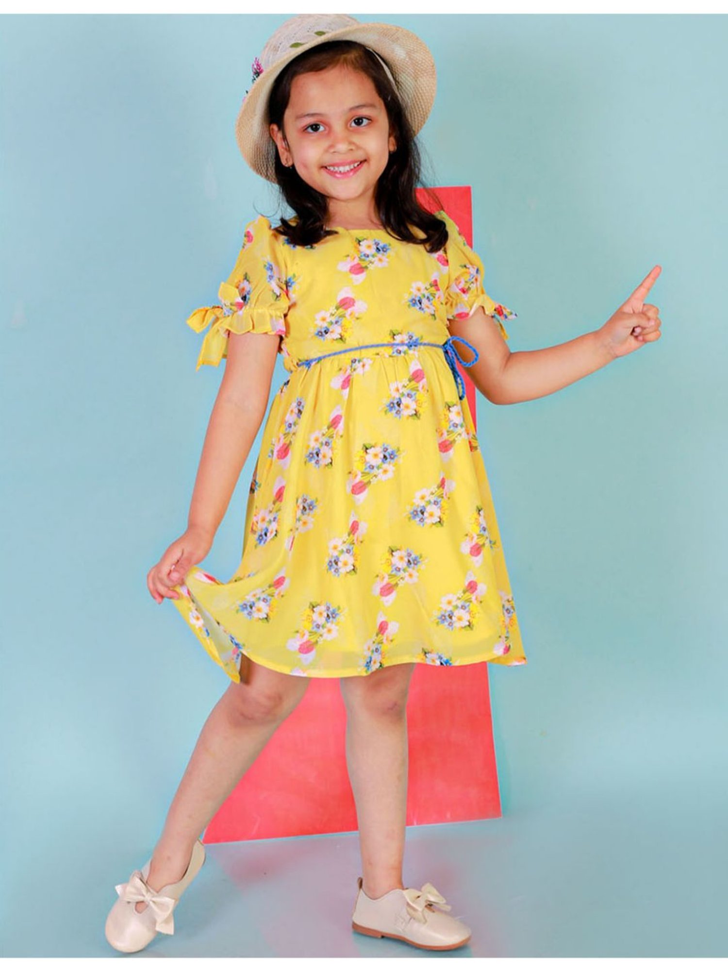 Budding Bees Kids Multicolor Floral Print Dress