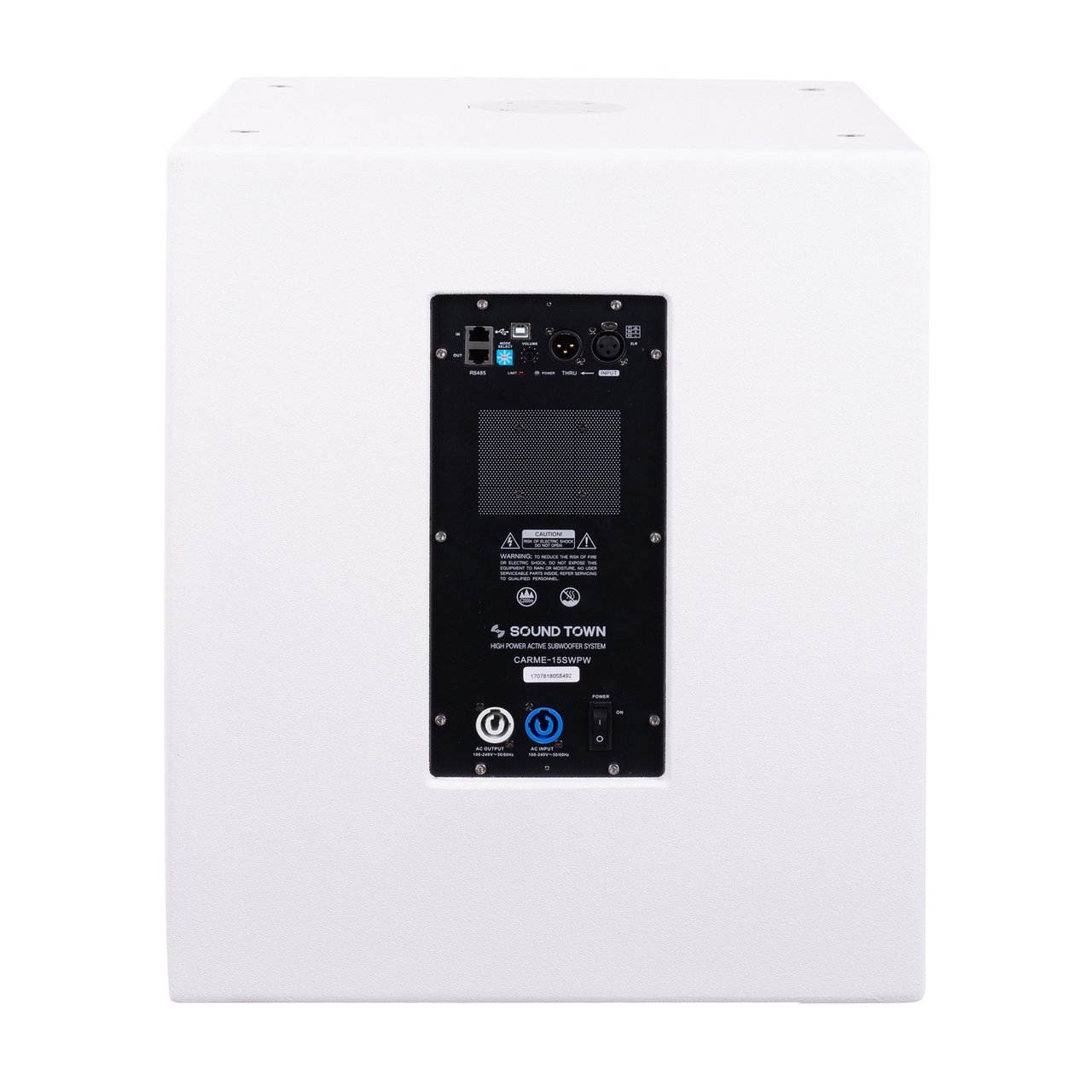 Sound Town CARME Series 1000W 15&rdquo; Powered Subwoofer with DSP, White (CARME-15SWPW)