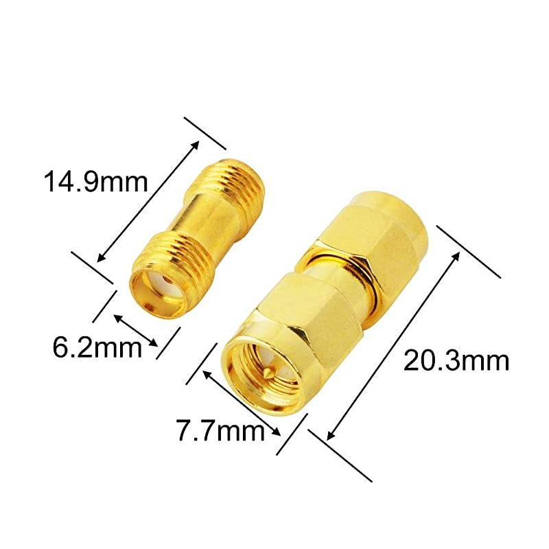 SMA Connectors Kit Antenna Cable Connector SMA Male to Male SMA Female to Female RF Coax Adapter for WiFi Caoxial Extension Cable 4 PCS