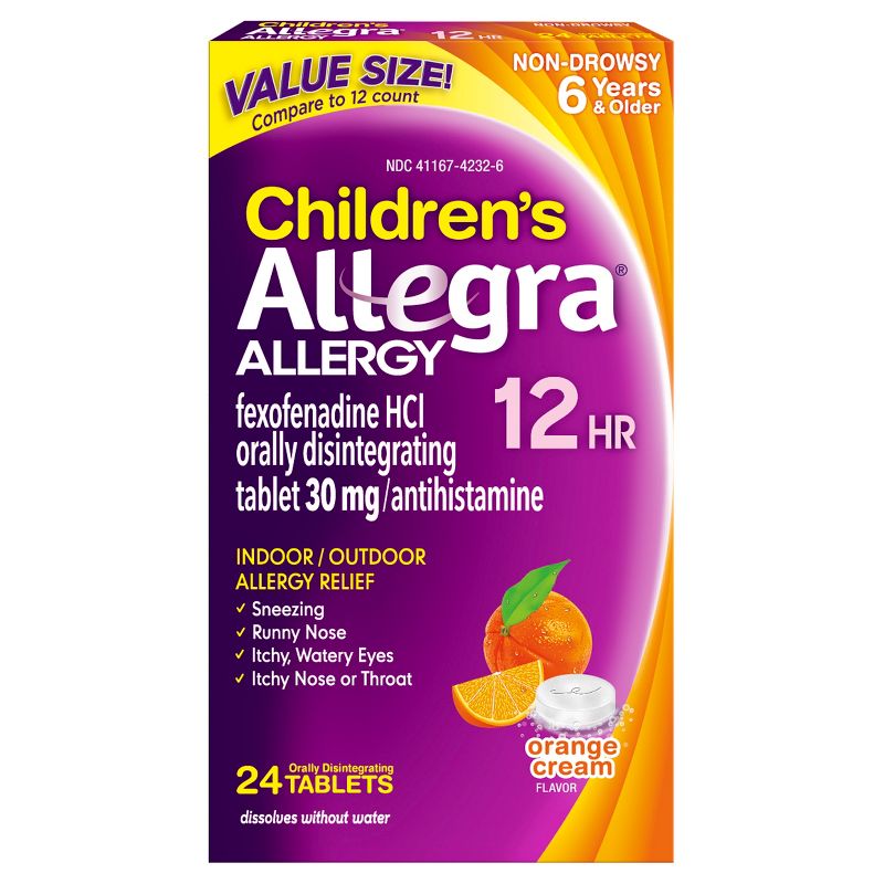 Children's Allegra Allergy Relief Dissolving Tablets - Fexofenadine Hydrochloride - Orange Cream - 24ct