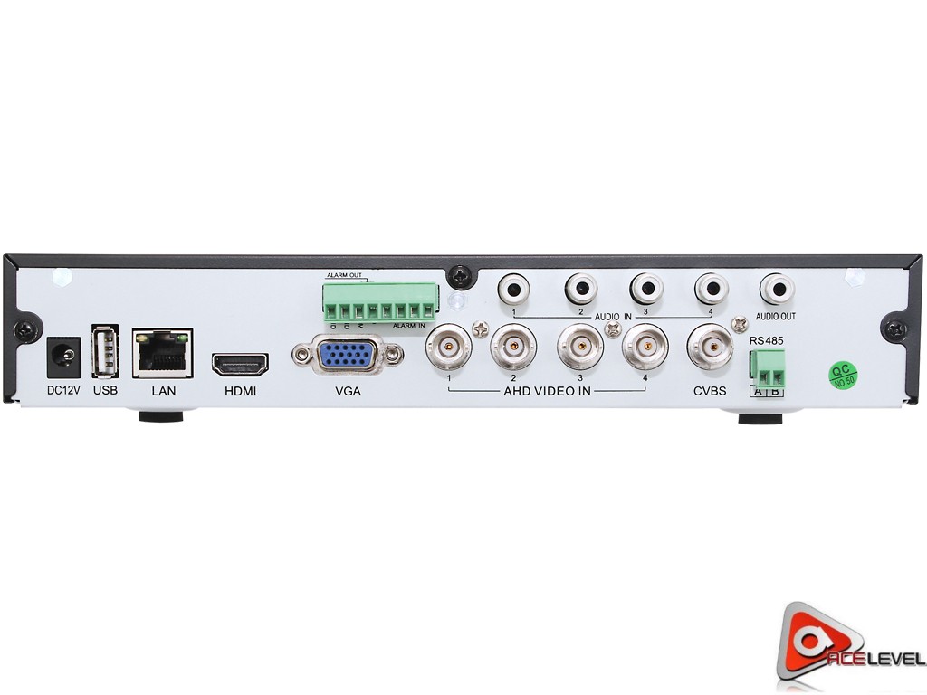 Acelevel 4 Channel HD AHD DVR Kit with 1TB and 4 x 720p Night Vision Weatherproof Dome Cameras