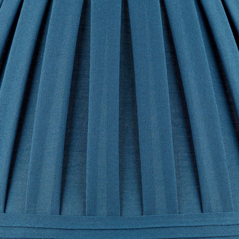 Springcrest Deep Blue Teal Linen Box Pleat Medium Empire Lamp Shade 7" Top x 14" Bottom x 11" Slant x 11" High (Spider) Replacement