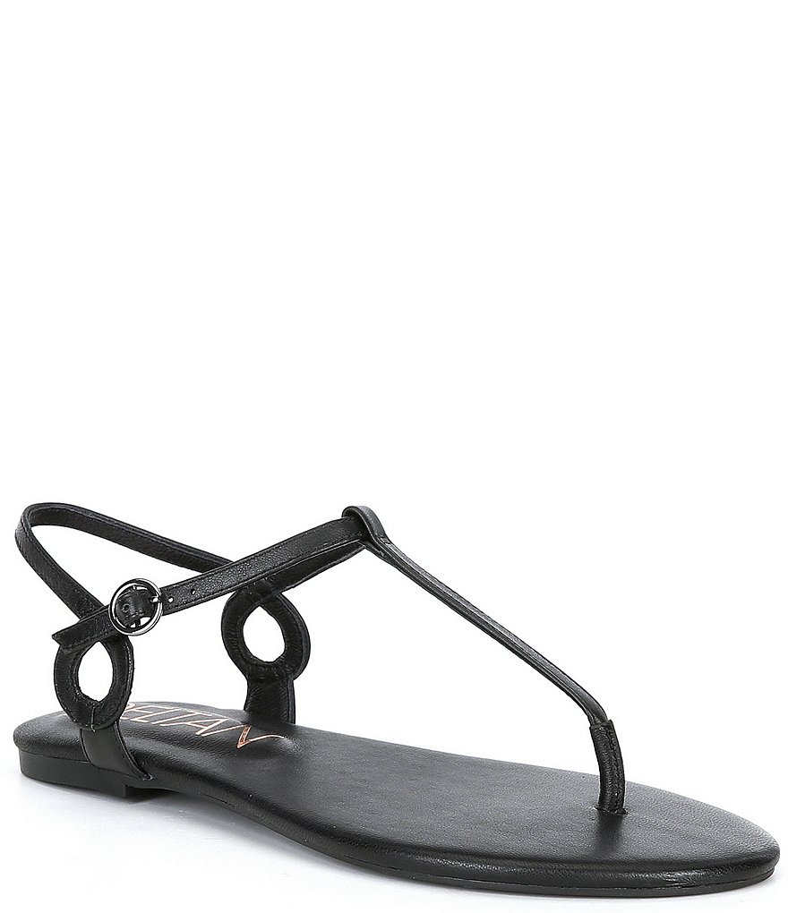 Deltan Olive Leather Thong Sandals