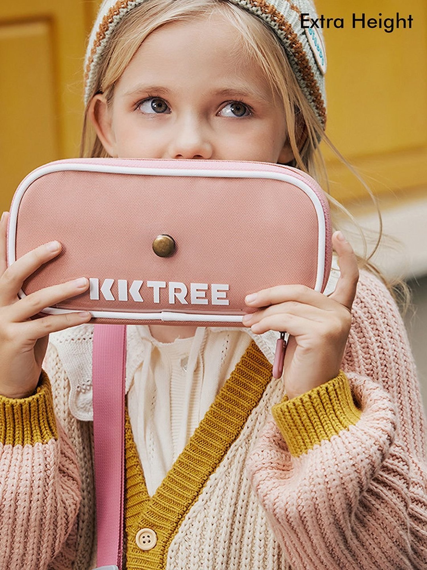 Little Surprise Box Peach Solid Small Stationery Pouch