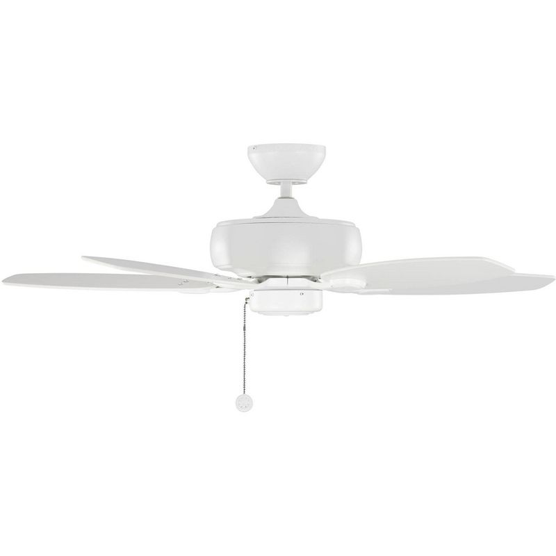 44" Monte Carlo Centro Max II Matte White Pull Chain Ceiling Fan