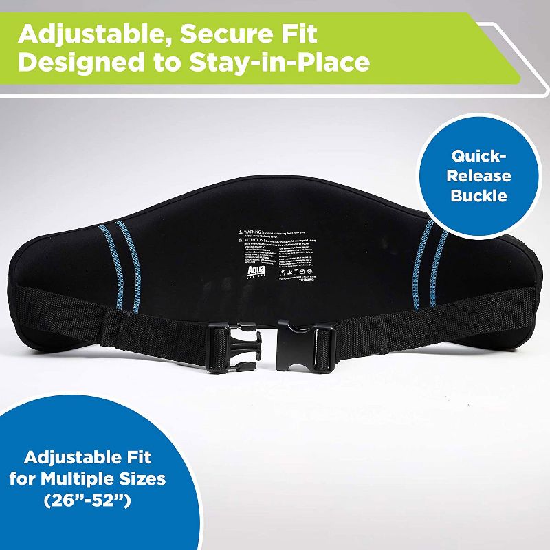 Aqua Fitness Deluxe Adult Fitness Exercise Aerobic Resistance Weight Training Waist Flotation Belt, Black (2 Pack)
