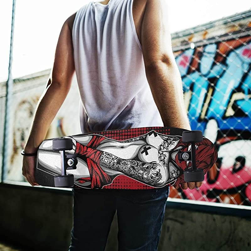 Skateboard Grip Tape Longboard Griptape Sexy Tattoo Women Waterproof Grip Tape Sheet Sticker Deck Sandpaper Griptape 331x 91 inch