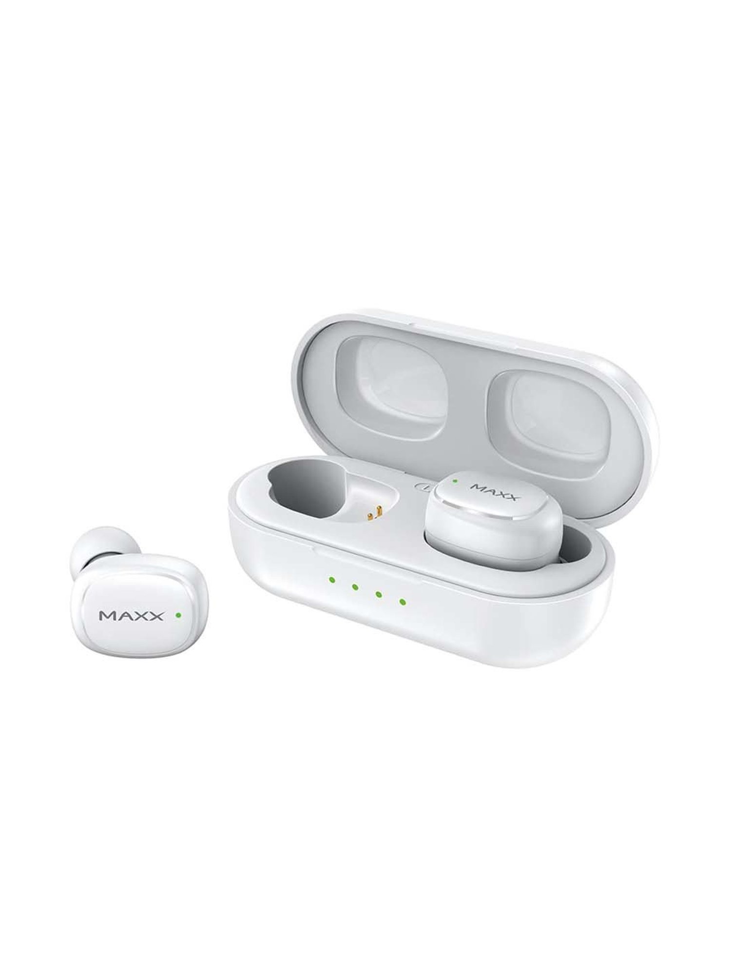 Maxx PX4 Truly Wireless Earbuds with IPX6 Water and Sweat Resistant (White)