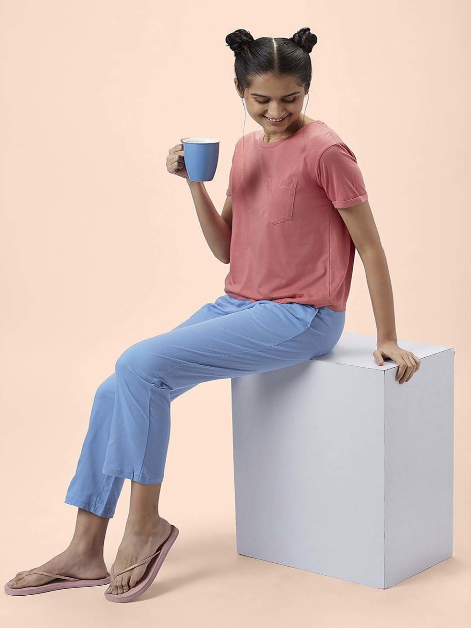 Dreamz by Pantaloons Blue Cotton Printed Pyjamas