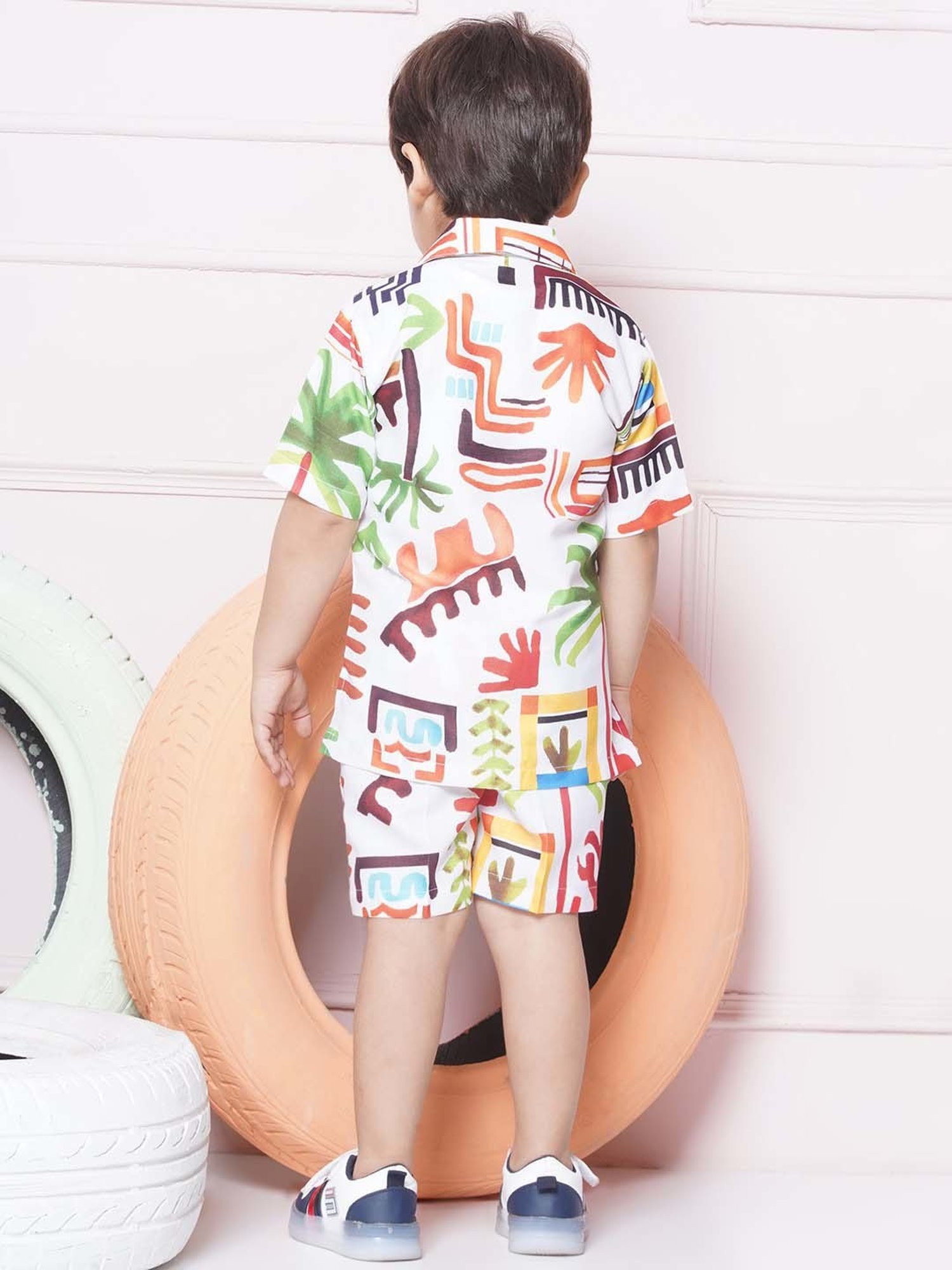 AJ Dezines Kids Multicolor Cotton Printed Shirt Set