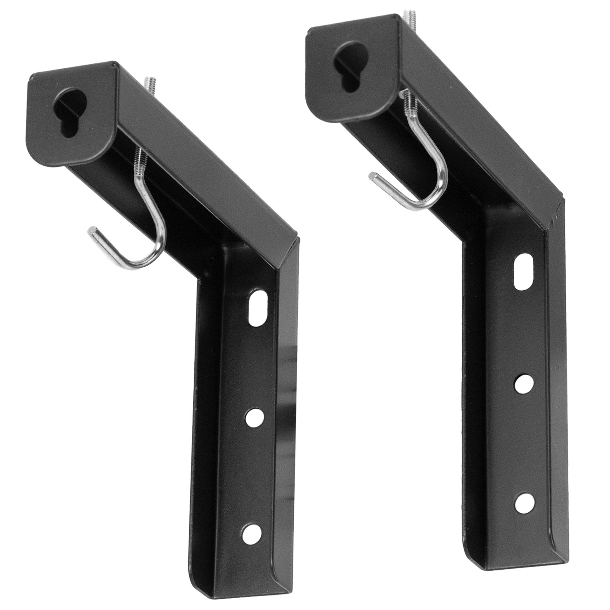 VIVO Black Universal Wall Hanging 6" Adjustable L-Bracket Mount Plate Kit for Projector Screens (MOUNT-PS01B)