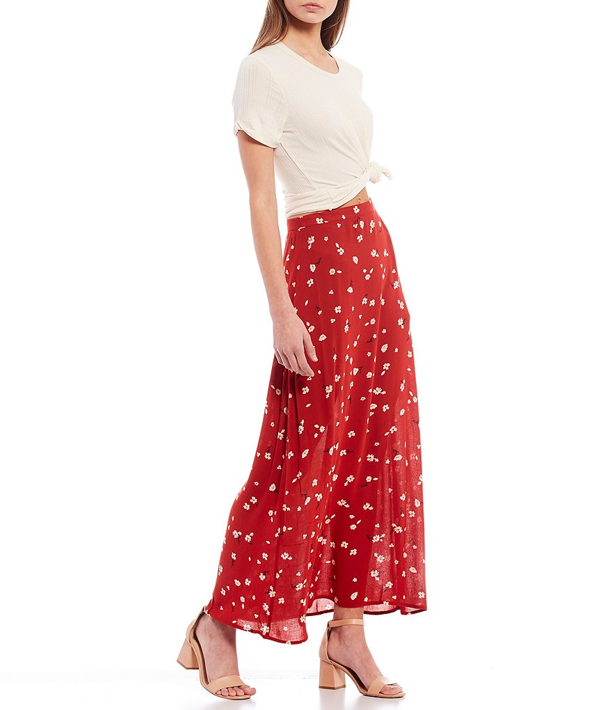 June & Hudson Side Slit Maxi Skirt