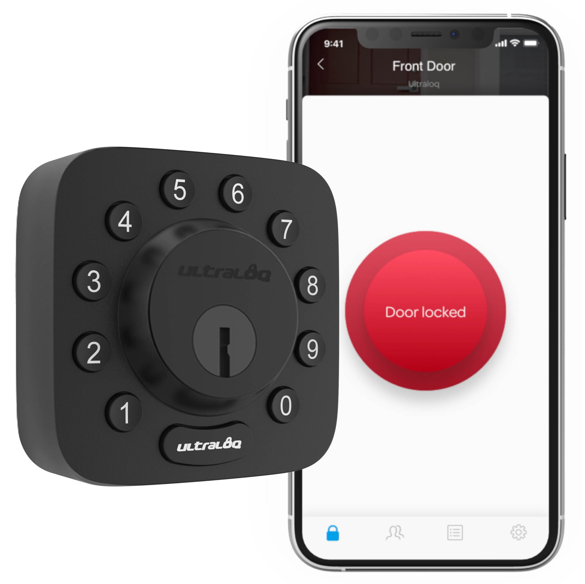 Ultraloq U-Bolt Bluetooth Enabled Keypad Smart Deadbolt Door Lock, Satin Nickel, Non-Fingerprint Version
