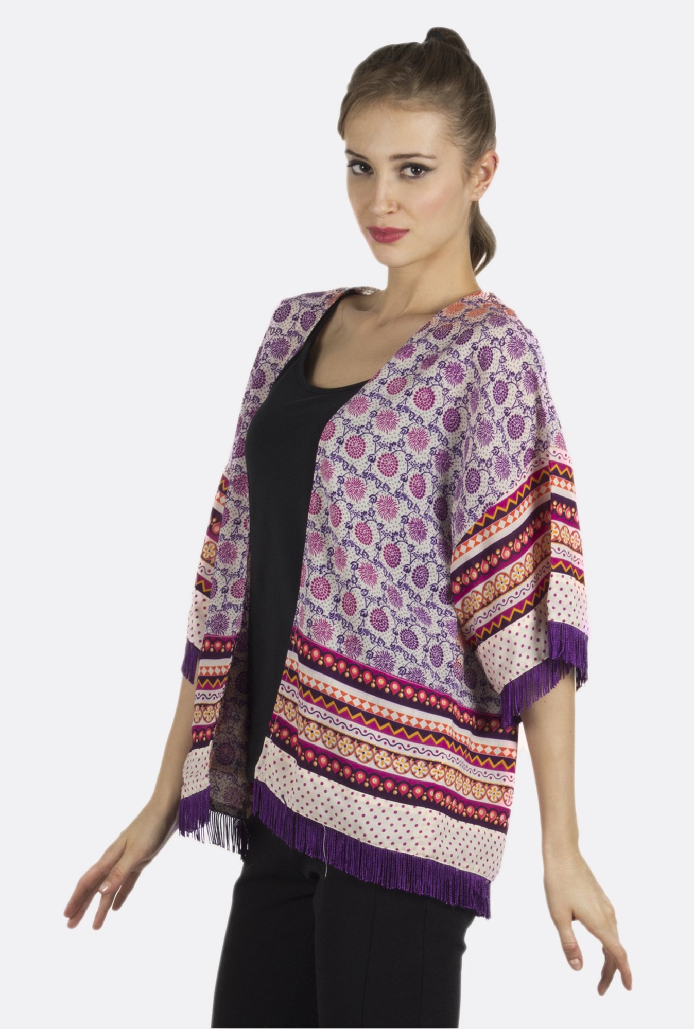 Fusion Beats Multicolor Printed Shrug