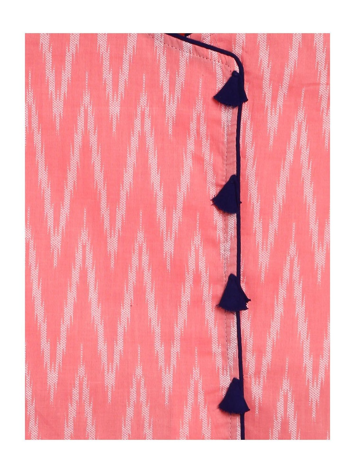 Campana Kids Pink & Navy Floral Print Lehenga with Choli