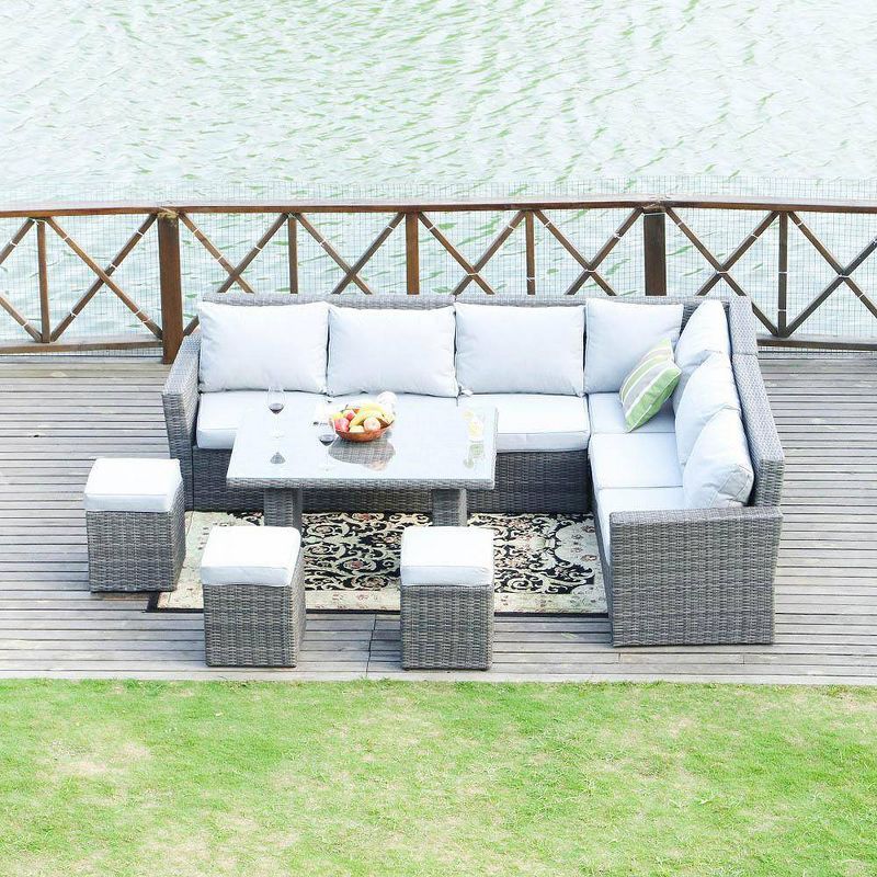 Ivy 8pc Wicker Patio Conversation Set - Direct Wicker