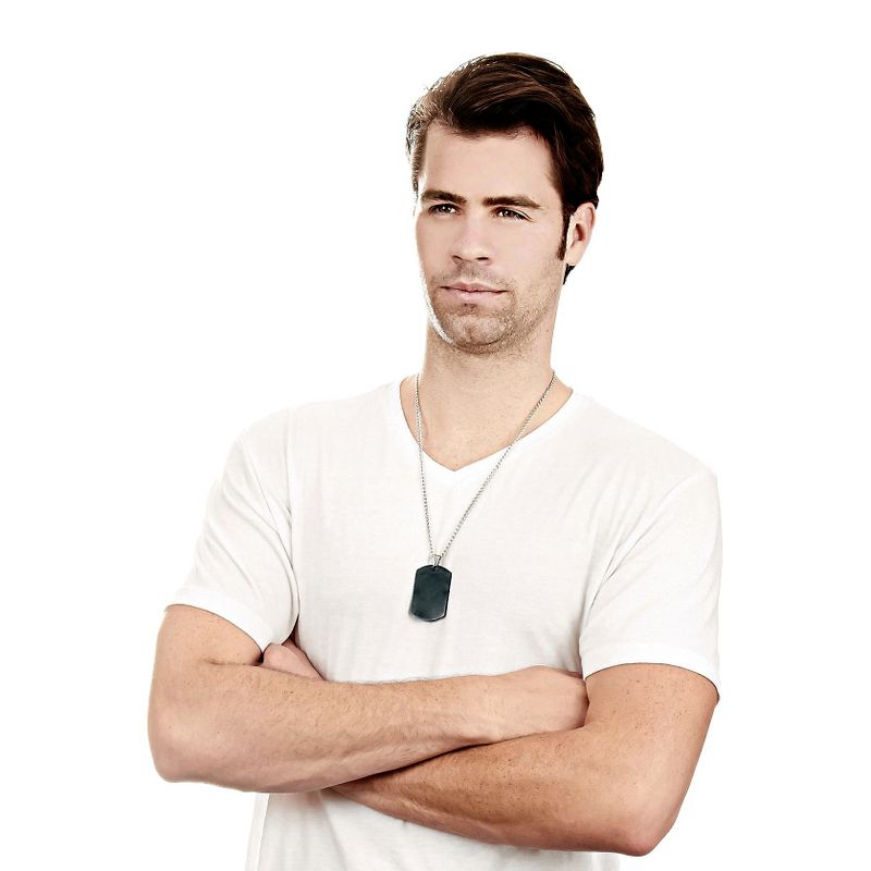 Men's Crucible Black Plated Stainless Steel Dog Tag Necklace