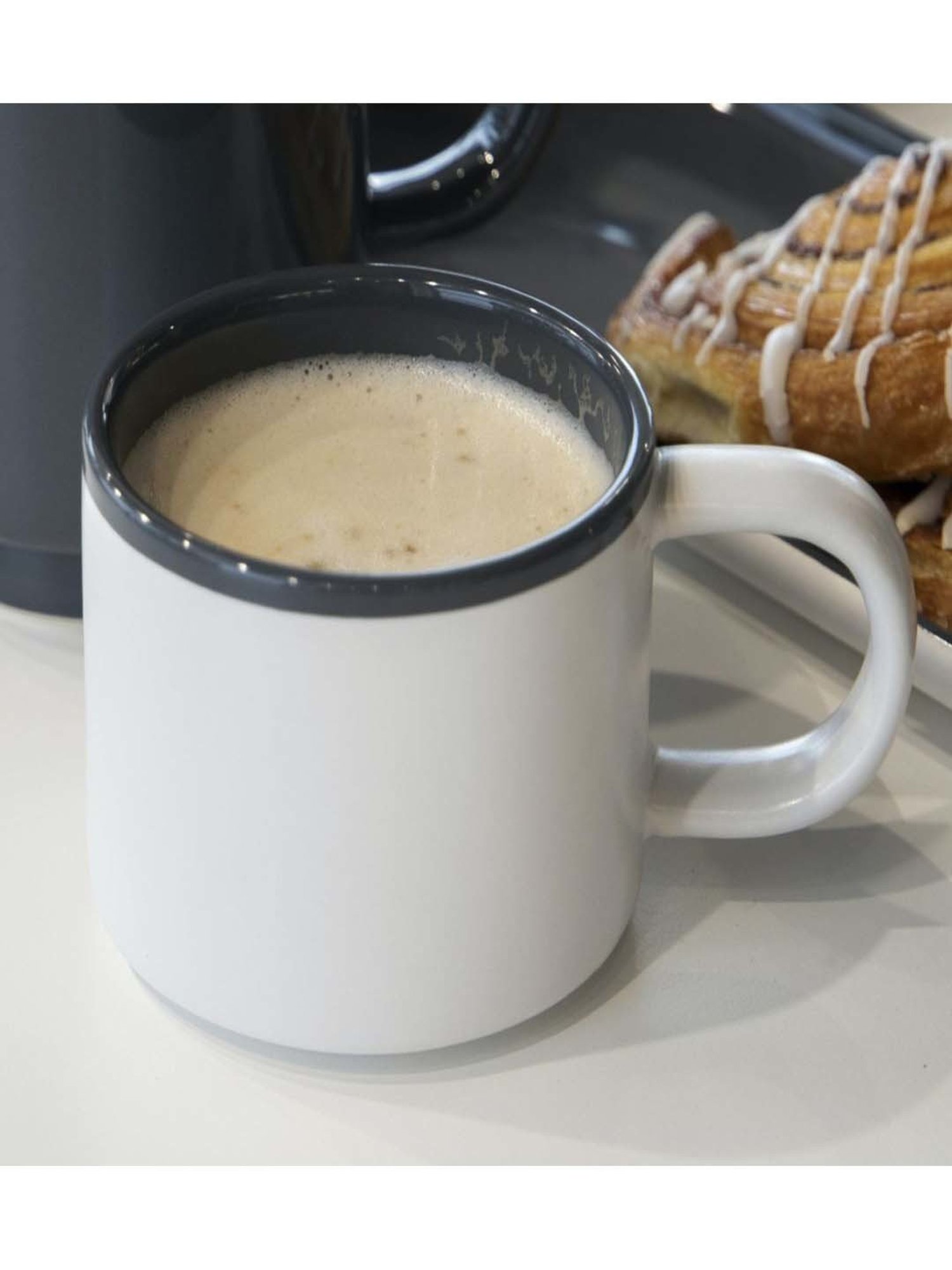 La Cafetiere Barcelona White & Grey Ceramic Latte Mug (0.45 L)