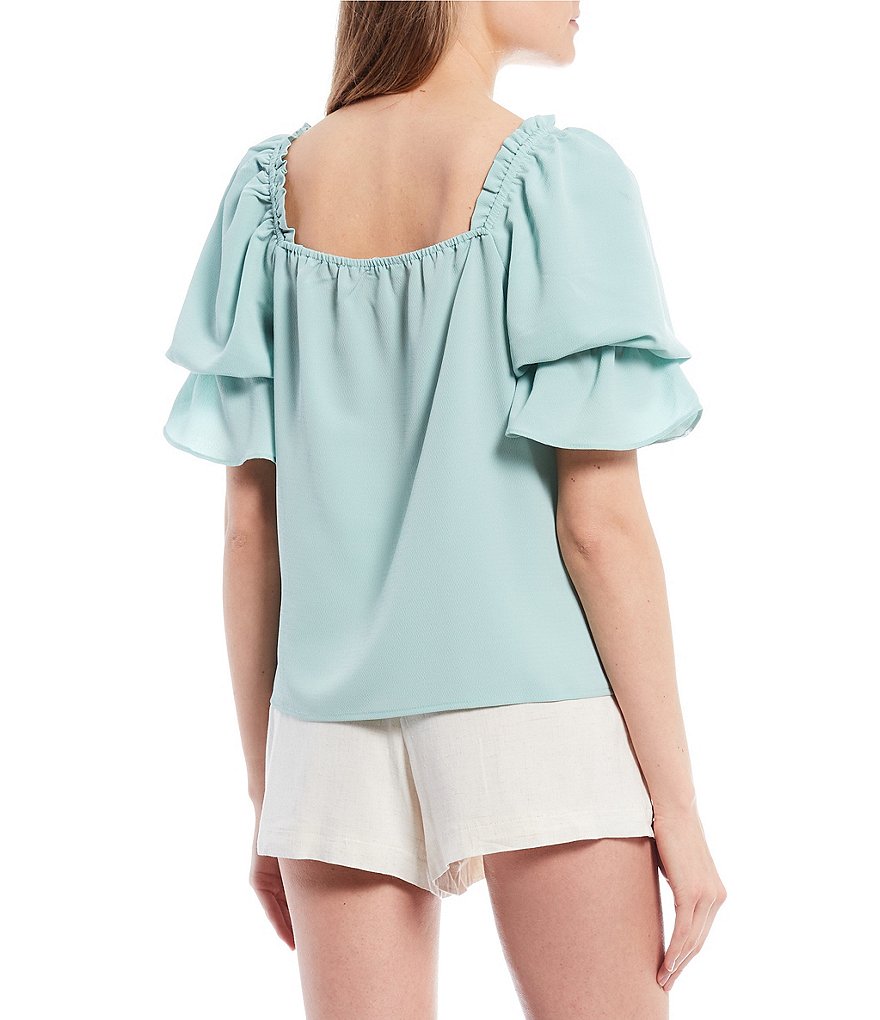 June & Hudson Ruffle Sleeve Top
